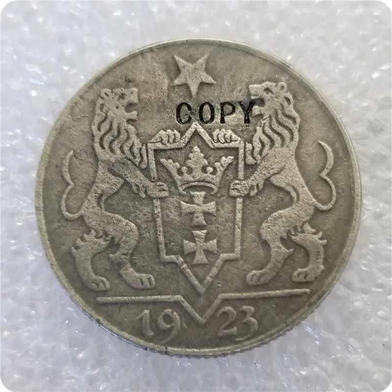 1923 г. бесплатный город данзиг серебряный Гульден копия очень дефицитной даты
