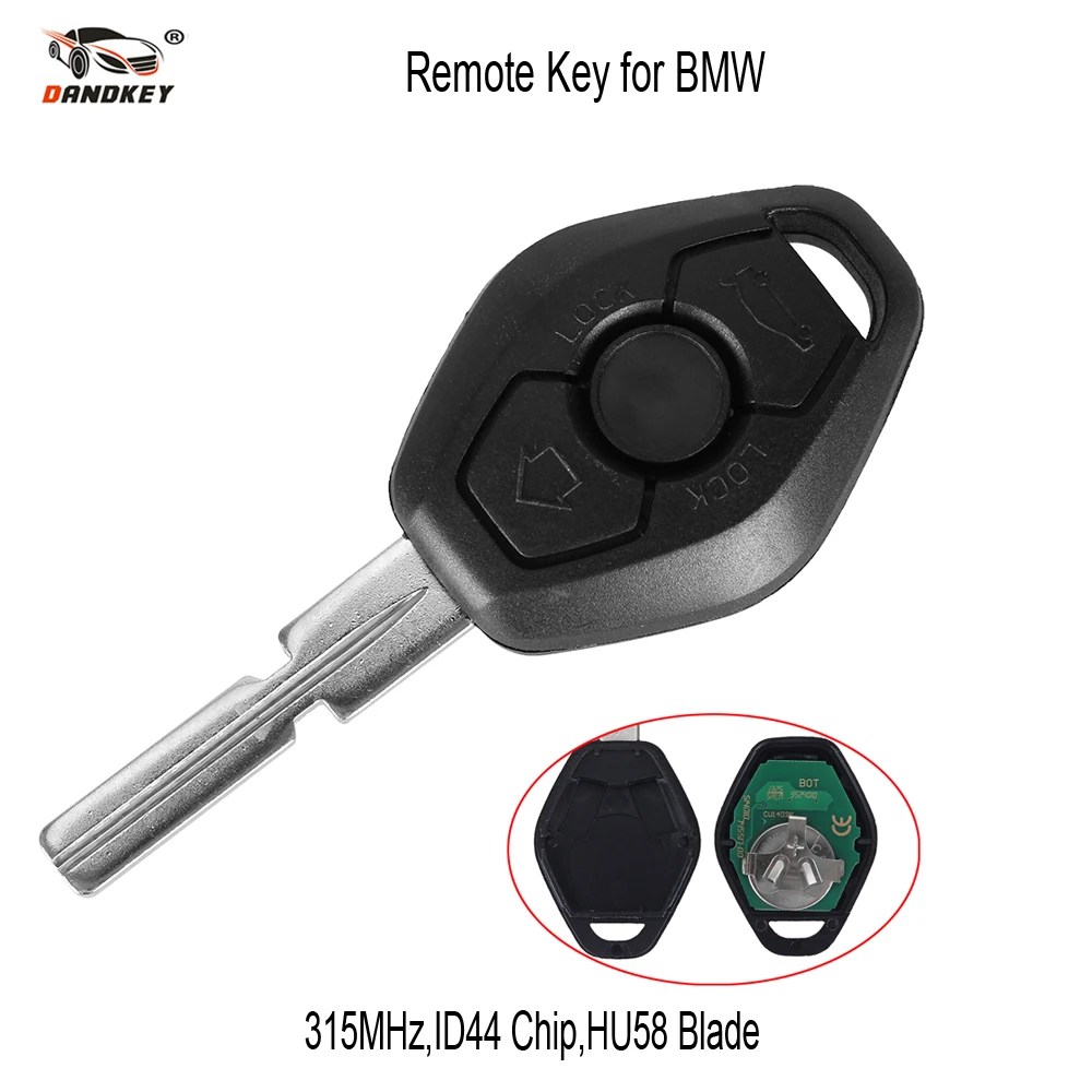 DANDKEY Hu58 4 кнопки дистанционного ключа чехол для BMW E38 E39 E46 EWS Системы спросить 433 MHz 315