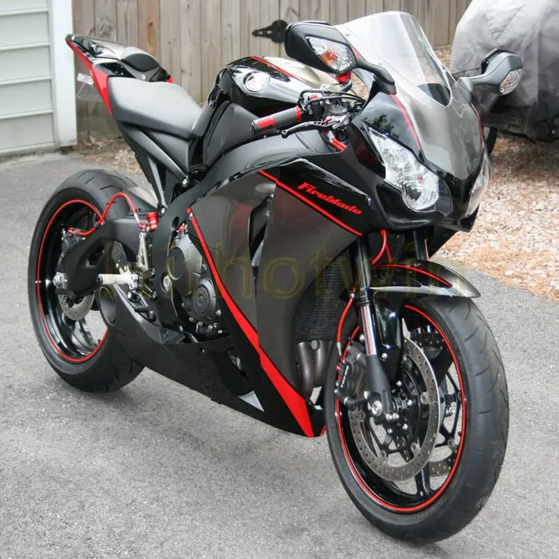 A Пользовательские Обтекатели мотоцикла для HONDA CBR1000RR 2008 2009 2010 2011 мотор панели+ Botls+ литьевая форма серый - Цвет: A