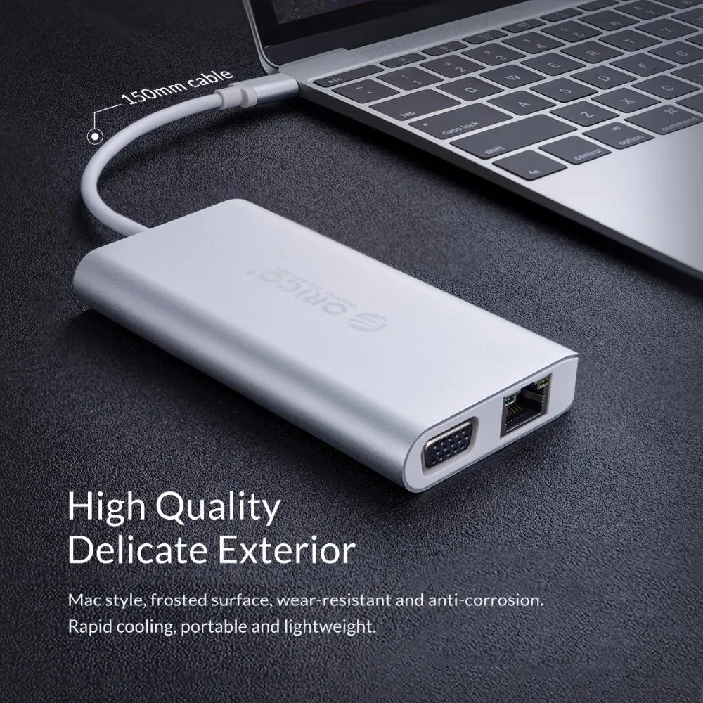 ORICO 7 в 1 USB 3 Type C Hub к HDMI RJ45 SD Card Reader 0 HUB для MacBook Huawei Mate 10 P20 Samsung|USB-хабы| |