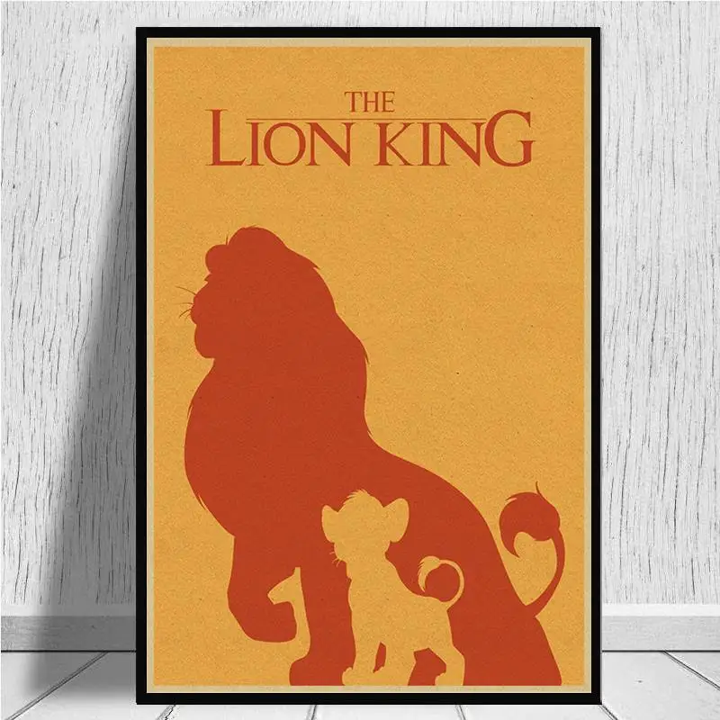 Классическая мультяшная пленка The Lion King из крафт бумаги постер для бара/кафе в