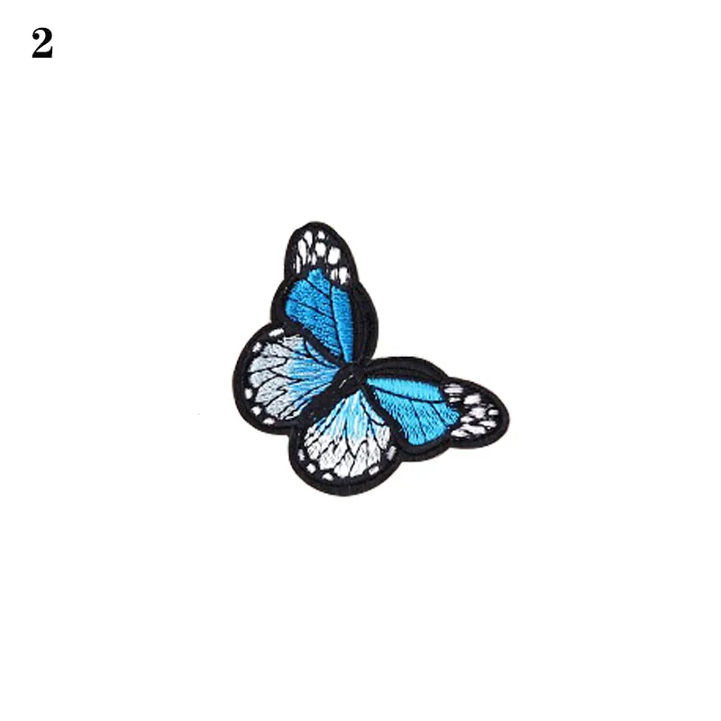 2 large Sky Blue Красивая вышивка бабочки 12 цветная вышивка накладки для ногтей Декоративная паста видов одежды, обуви и шляпы украшения - Цвет: 2 large Sky Blue