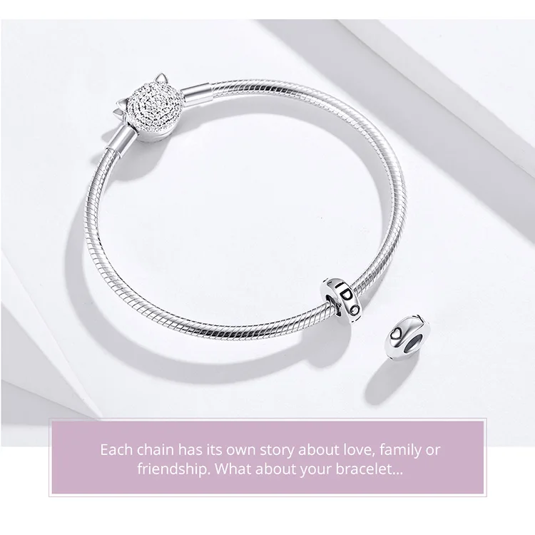 Bamoer Promise, подвеска, подходит к оригиналу, 925, браслет, браслет, подарок на свадьбу, из стерлингового серебра 925 пробы, модное ювелирное изделие SCC1215