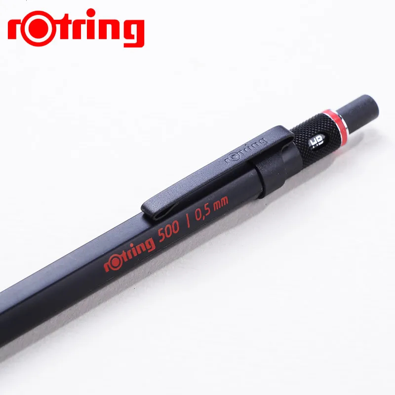 Механический карандаш Rotring 500 0,5 мм/0,7 мм, черный высококачественный пластиковый держатель для ручек, металлическая ручка с накаткой, автоматическая ручка для карандашей