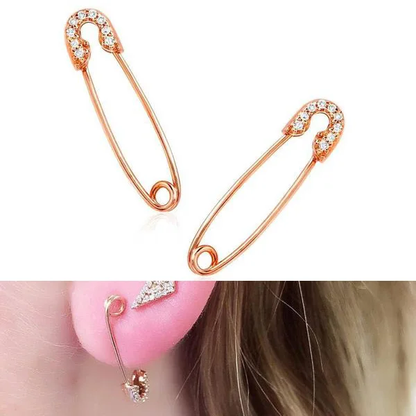peperclip safety chain unique women girl jewelry wholesale fashion design earring for gift | Украшения и аксессуары