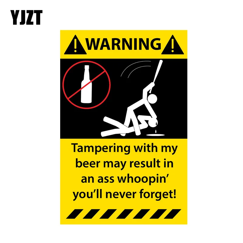 

YJZT 10.4CM*15.8CM Warning Car Sticker PVC TAMPERING WITHE MY CELLO Decal 12-1293