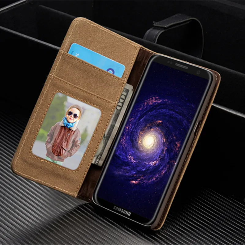 Чехол CaseMe для Samsung Note 8 роскошный кожаный магнитный Джинсовый чехол кошелек Canva