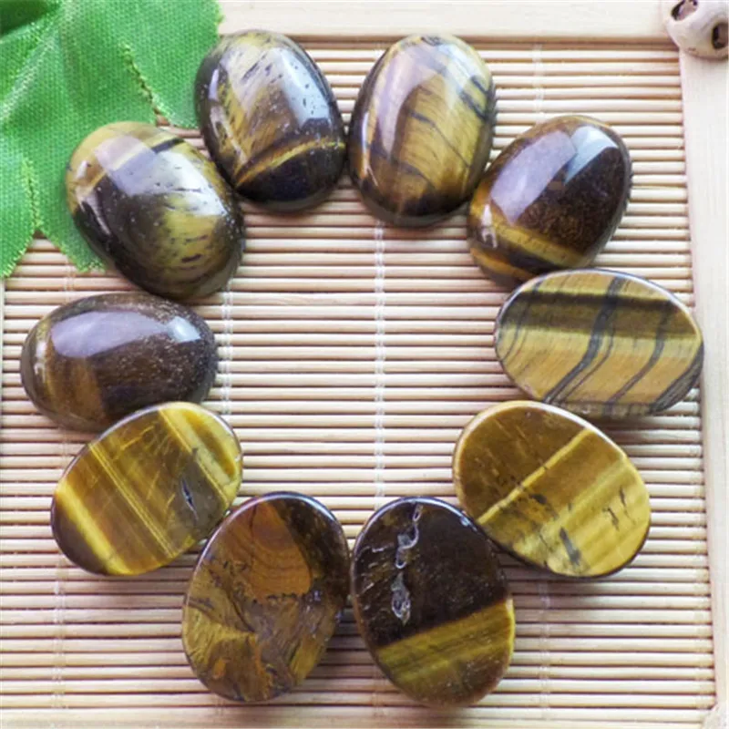 (10 шт./лот) оптовая продажа натуральный камень тигровый глаз Овальный Кабошон 25x18x8