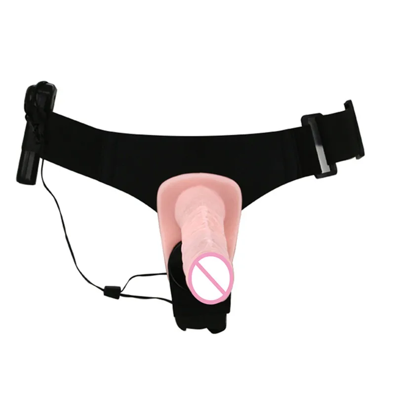 Страпон большой двойной реалистичный фаллоимитатор вибрирующий пенис ремешок