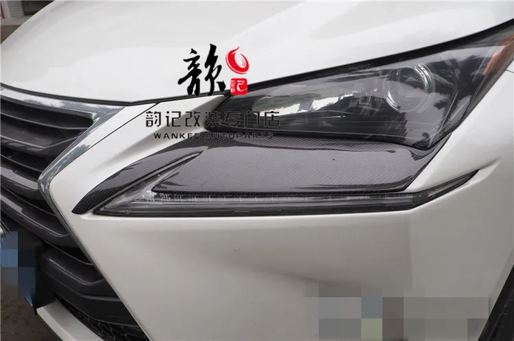 LX-MODE стиль высокое качество все Настоящее углеродное волокно автомобиля передняя фара губы бровей планки для LEXUS NX 200/200 t/300 h