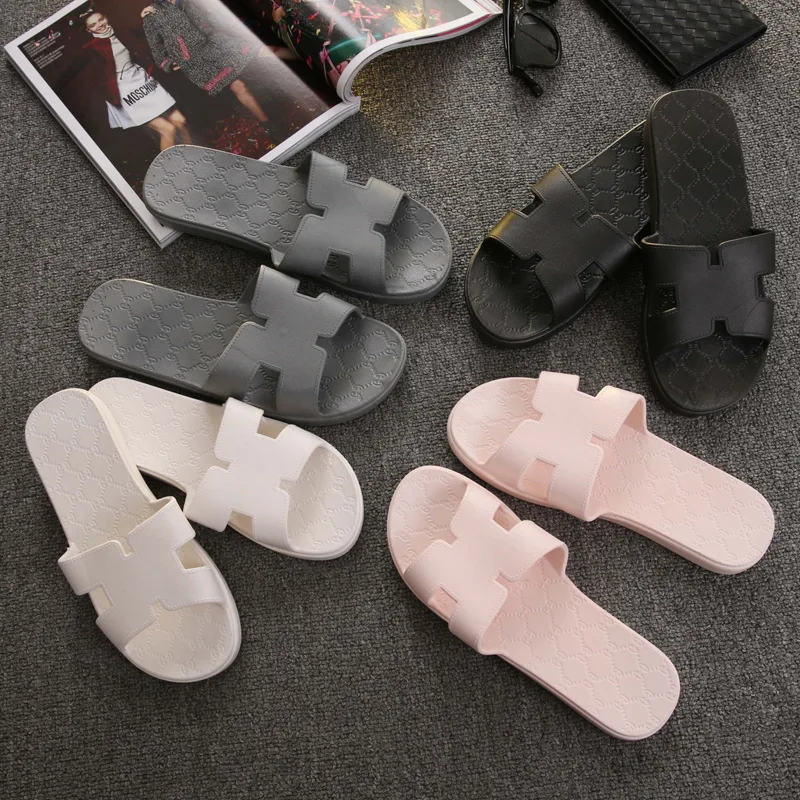 Толстые подошве сандалии женщин летом 2017 новых студентов скольжения с плоские