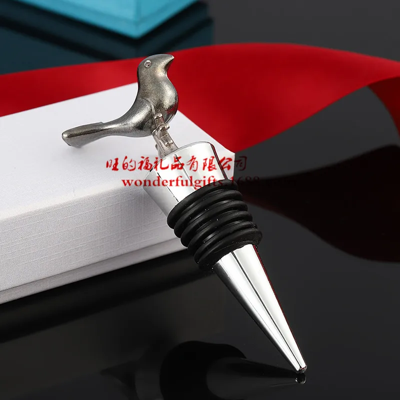 Wedding Supplies Creative party Favor Gift for guest - Love Bird Chrome Wine Bottle Stopper 1 piece | Дом и сад