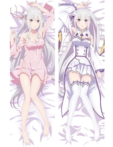 Японское аниме Re Zero kara Hajimeru Isekai Seikatsu Emilia, чехол для обнимающих тела, постельное белье, наволочка Dakimakura, чехол s