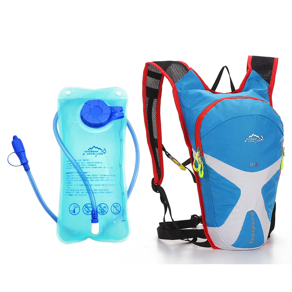 Blue with waterbag Открытый Местный лев 5L Велоспорт рюкзак высокое качество кемпинг походная сумка рюкзак для бега спортивный велосипедный рюкзак с сумкой для воды - Цвет: Blue with waterbag