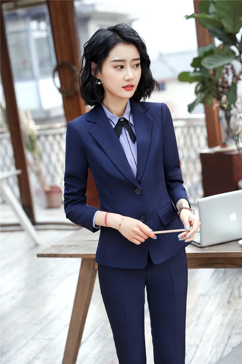 Униформа дизайн Профессиональный формальный брючный костюм с курткой и брюками