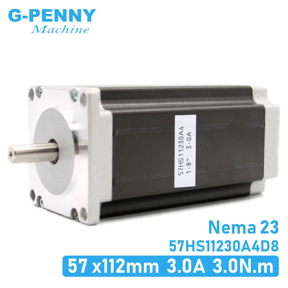 Motor paso a paso NEMA23 57 112mm x 4-lead 3A 3N.m / Nema 23, motor de 112mm 428ozin para impresora 3D para fresadora de grabado CNC