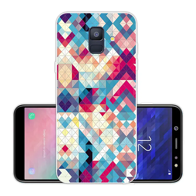 5.6&quot for Samsung Galaxy A6 (2018) Fashion Clear Silicone Pink Back Phone Cover Case A600G Ultrathin Gel Fundas Capa |