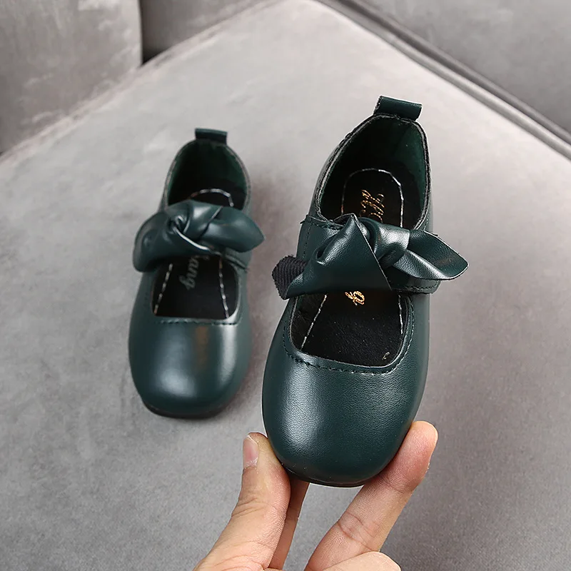 

Baby Girls Party Princess Leather Shoes Flat School Shoes Wedding Bow Toddler Kids Dress Shoes Size 21-35 B07