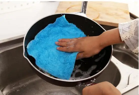 

10pcs Wood fiber bamboo cloth not contaminated oil washing towels kitchen towel microfiber cleaning cloth torchons de cuisine