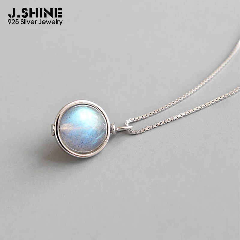 JShine Уникальный S925 Серебряный с лунным камнем ожерелье коробка цепь колье для