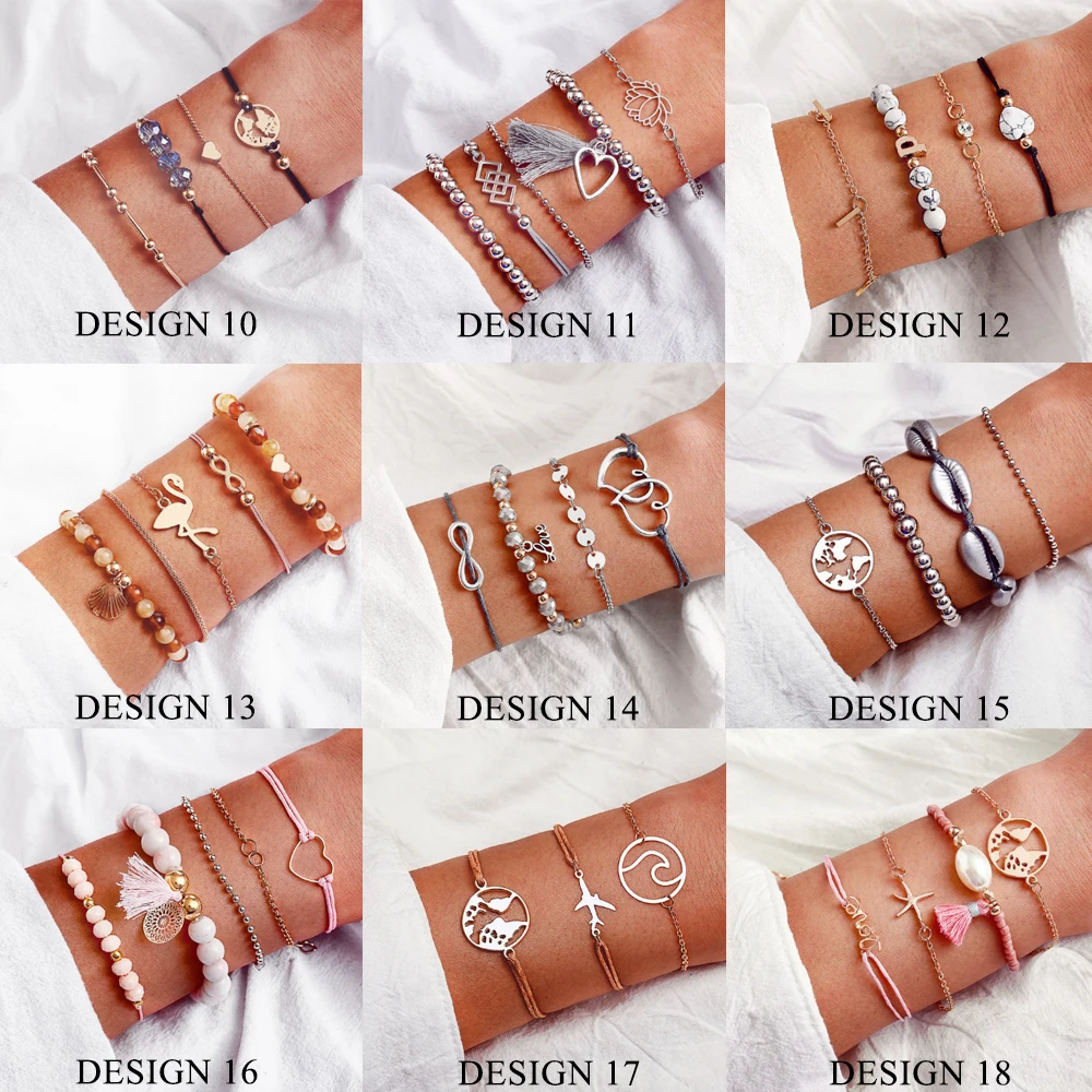 Boho браслет из натурального камня браслеты с камнями Винтаж сердце браслет в стиле бохо комплект для Для женщин Девушка чешские черепаший панцирь с кистями из бусин Браслеты Женские Модные украшения 14 февраля Браслет