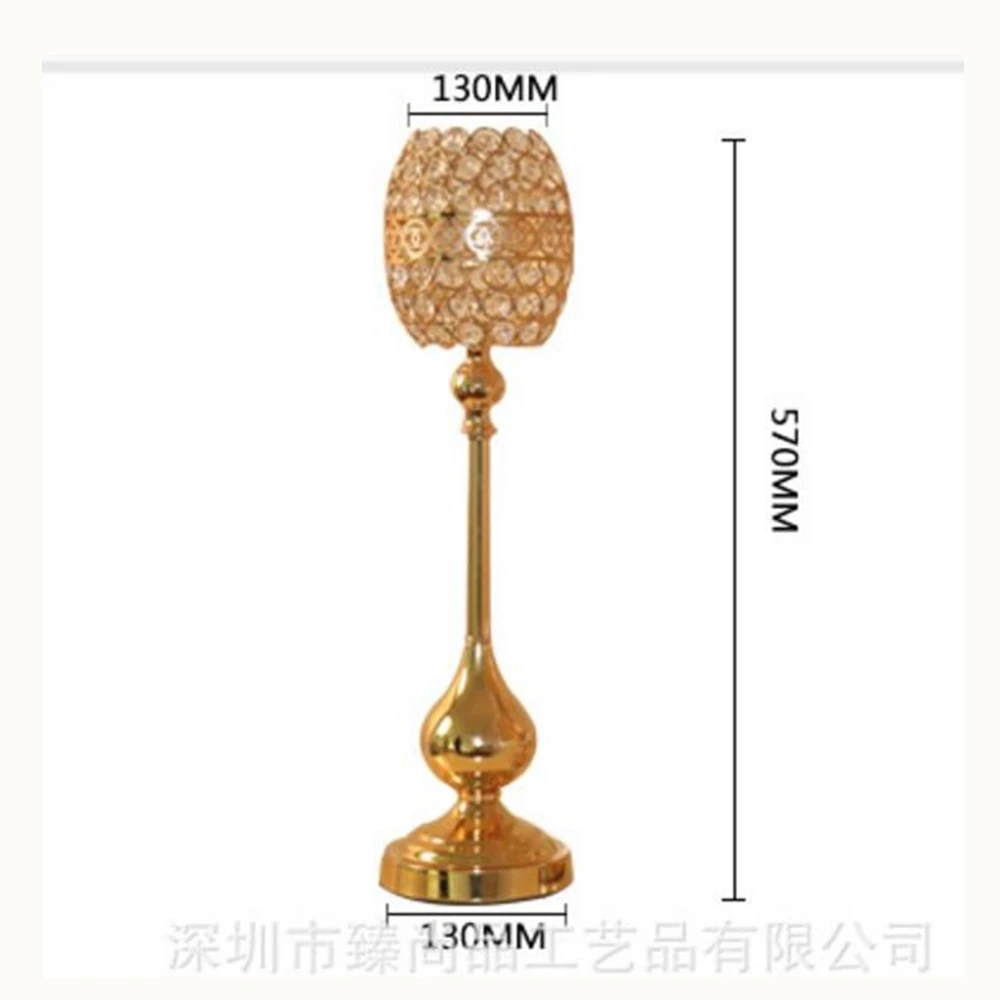 Золотые подсвечники для свечей праздничные креативные хрустальные свадебные