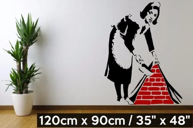Banksy maid Comic picture настенные Стикеры для дома декоративные виниловые обои adesivo де parede Настенные наклейки домашний декор