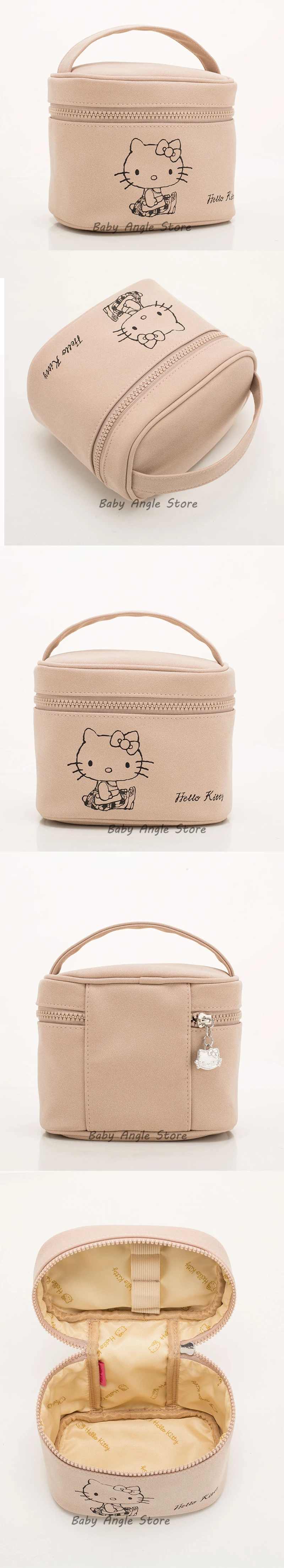 Hello kitty милая сумка на запястье макияж портативный мультяшный ящик для хранения Женская сумочка для косметики путешествия модный Удобный плюшевый рюкзак
