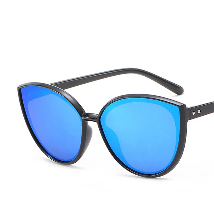 C6Blue COOYOUNG, модные, кошачий глаз, солнцезащитные очки для женщин, фирменный дизайн, Ретро стиль, Дамский светильник, пластиковая оправа, цветные солнцезащитные очки, UV400 - Цвет линз: C6Blue