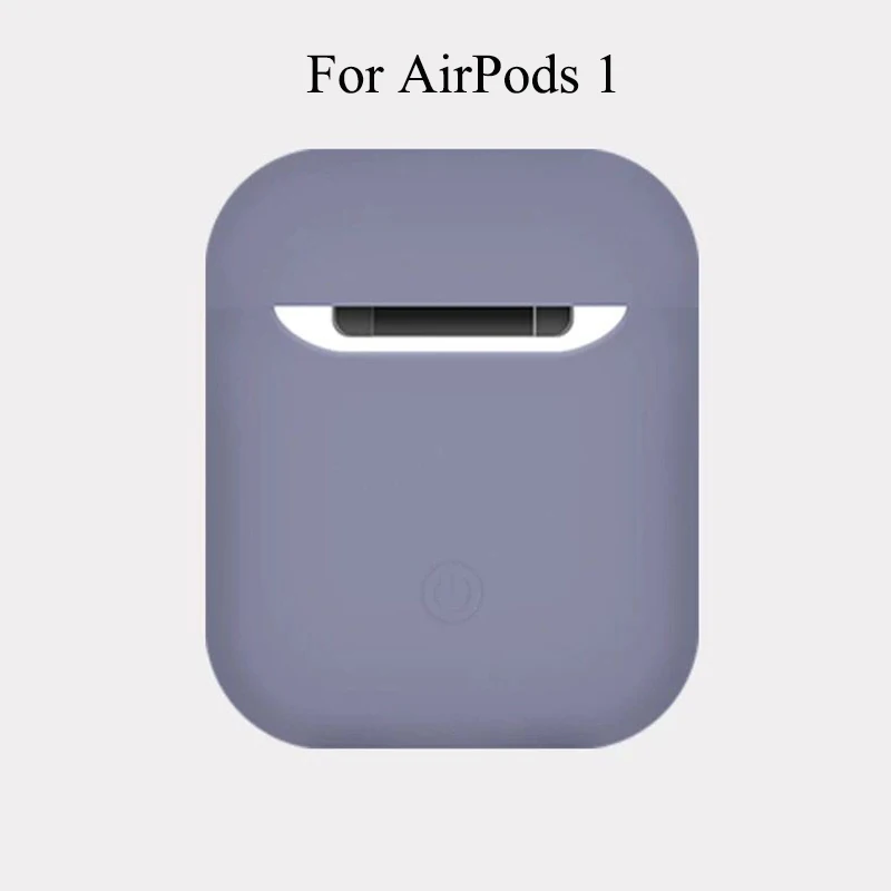 Силиконовый чехол Luquid для Airpods 1 2 Чехол Мягкий силиконовый резиновый полный защитный чехол для Airpods 1 2 чехол противоударный - Цвет: 1st Purple gray