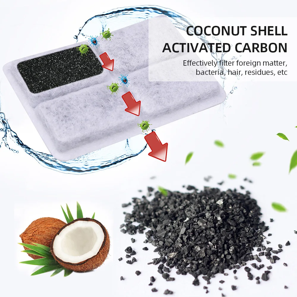 4PCS Activated Carbon Filters Charcoal Water Filter and Sponge set Replacement for Fountain Pet Dogs Cats Dispenser | Дом и сад