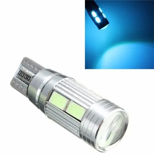 Led T10 Pingo Meia Luz Seta de retroкозырек com 10 светодиодов 5630 / 5730 Canbus em Liga Aluminio Alto Brilho AZUL