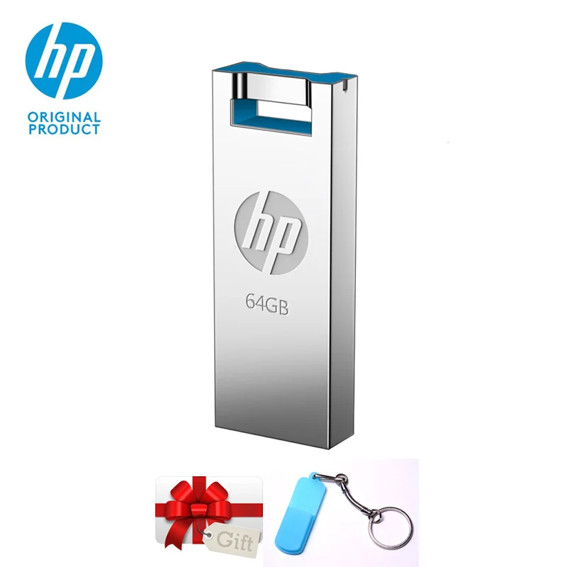 Hp USB флэш накопитель 16 ГБ 32 64 v295w металлическая ручка карта памяти U диск на ключ