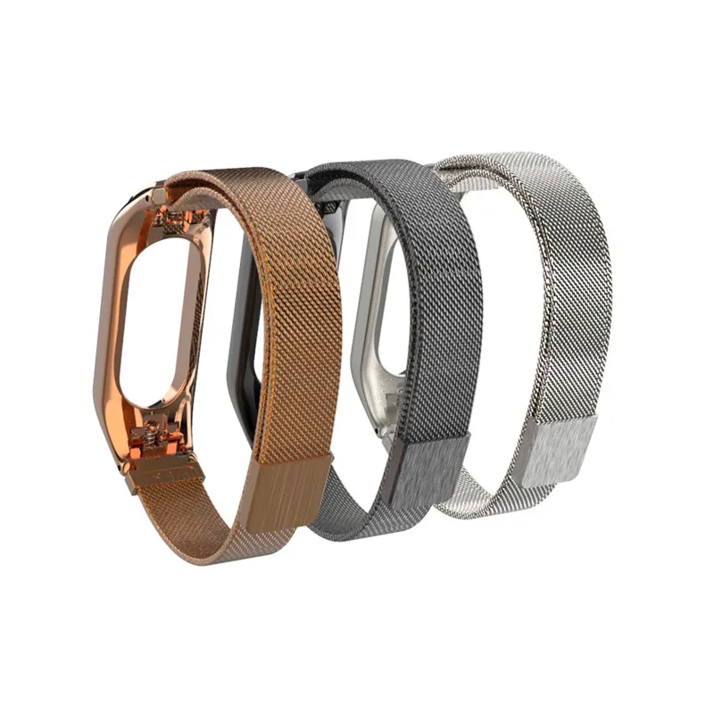 Миланский ремешок для Xiaomi Mi Band 3 магнитный металлический сетчатый стальной