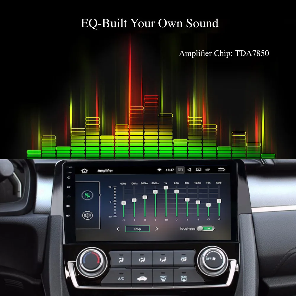 Мультимедийный плеер Android GPS Авторадио 1 Din для Honda Civic 10 2015 2016 автомобильное радио