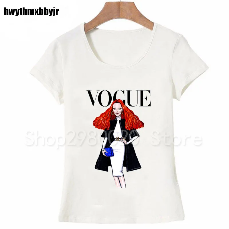 Новая женская футболка VOGUE Beauty с 3d принтом хлопковые футболки круглым вырезом