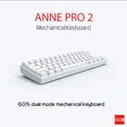 Миниатюрная портативная механическая клавиатура Anne Pro2 60% NKRO, Беспроводная игровая bluetooth-клавиатура с RGB-подсветкой, со съемным кабелем
