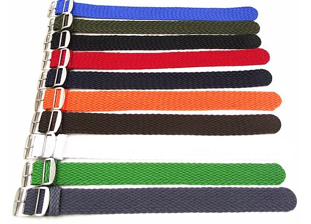 

Wholesale 10PCS/lot 22mm nylon straps perlon straps weave straps watch strap Watch band 10 colors available -PS107
