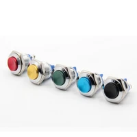 new 2pcs 16mm metal button momentary stainless steel metal push button switch reset switchesred blue green black yellow