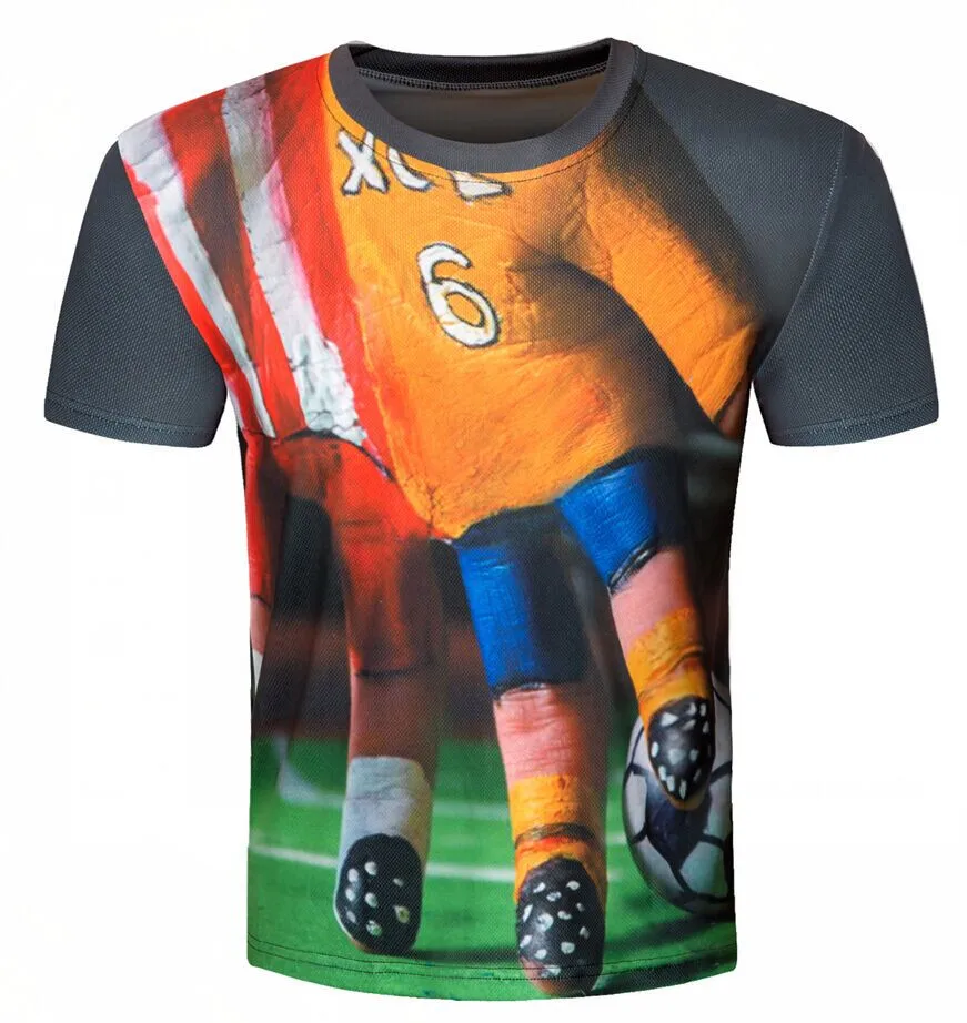 2016 Summer Men Fashion O-neck Casual Skull Wolf 3D Print T Shirt M-XXXXL Cotton Short Sleeve T-shirt | Мужская одежда