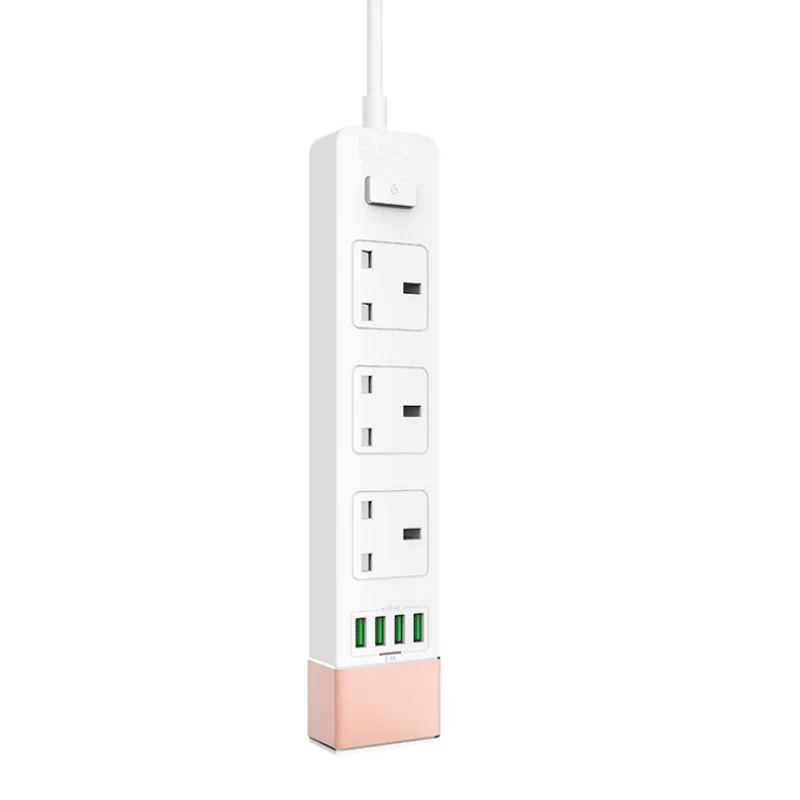 Мощность полосы 3AC UK розетки 4USB Смарт Зарядное устройство удлиненный сокет с 1 8 м
