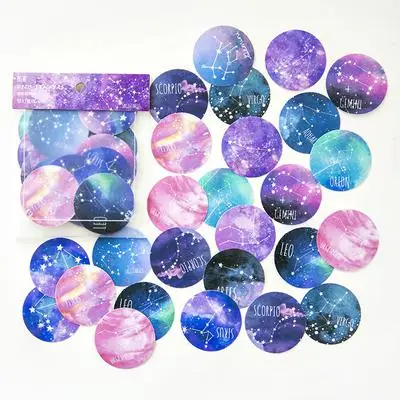 45 шт./упак. Kawaii ночью клей Sky DIY Стикеры сумка ярлыком Тетрадь альбом Дневник Декор студенческие стикер для канцелярских товаров - Цвет: E