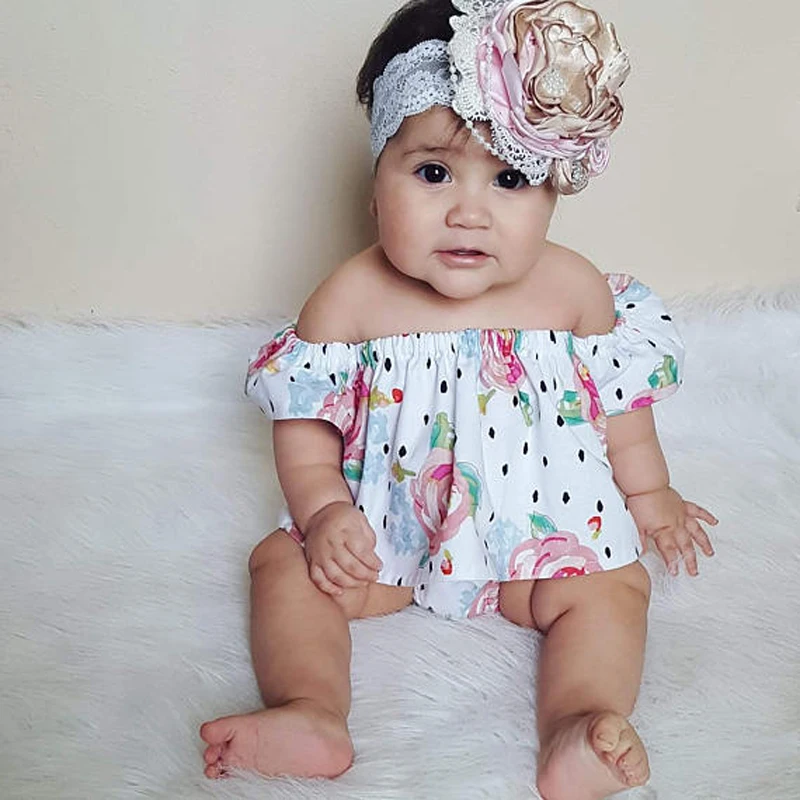 Летний детский милый цветочный топ с открытыми плечами и рукавами крылышками