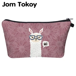 Косметичка Jom Tokoy для женщин, органайзер, косметичка с принтом ламы, модная женская многофункциональная косметичка hzb960