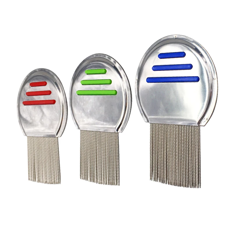 Steel Random Color 1 шт. Высокое качество Терминатор вшей расческа Nit бесплатно для детей для волос избавление от головных уборов из нержавеющей стали металлические зубы для удаления зубных щеток массажер - Цвет: Steel Random Color