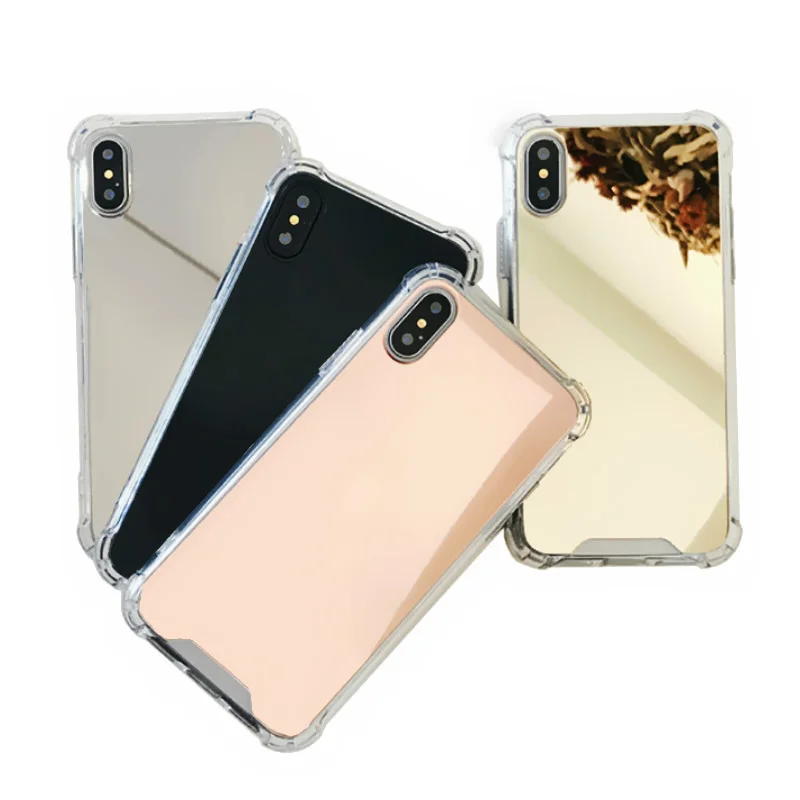 Luxury Mirror Phone Case For iPhone 6 6s 7 8 Plus X Anti-shock Solf TPU Silicone Shockproof Back Cover Full Protect Cases |
