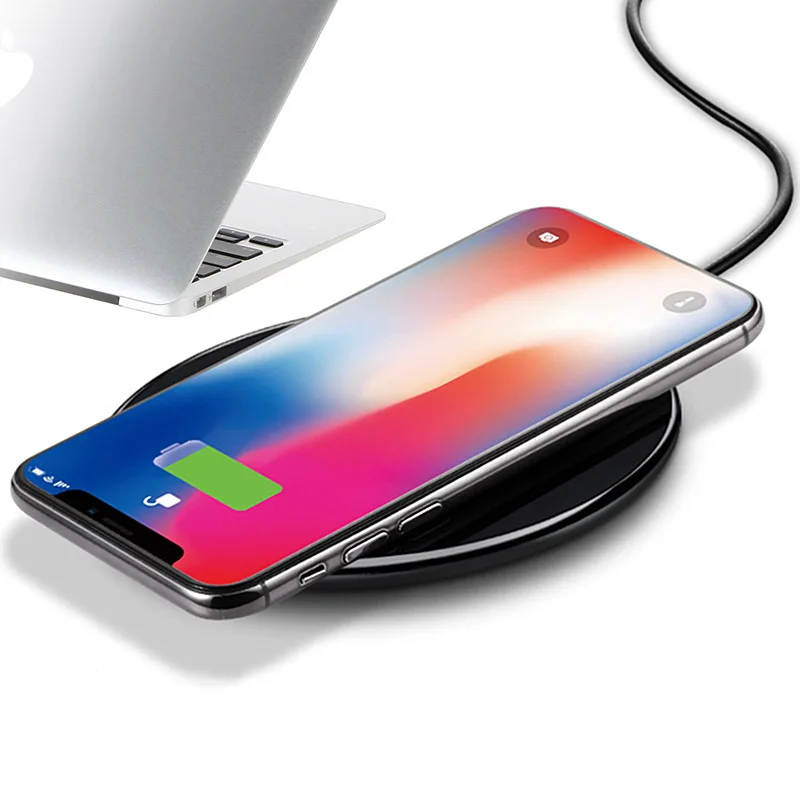 Ультра тонкий Беспроводной Зарядное устройство для iPhone 8X8 плюс Qi Быстрый