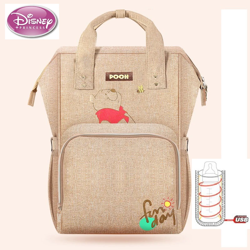 Disney пеленки мешок рюкзак USB бутылка изоляционные сумки Минни Микки большая сумка для путешествий Оксфорд кормления ребенка Мумия сумочка