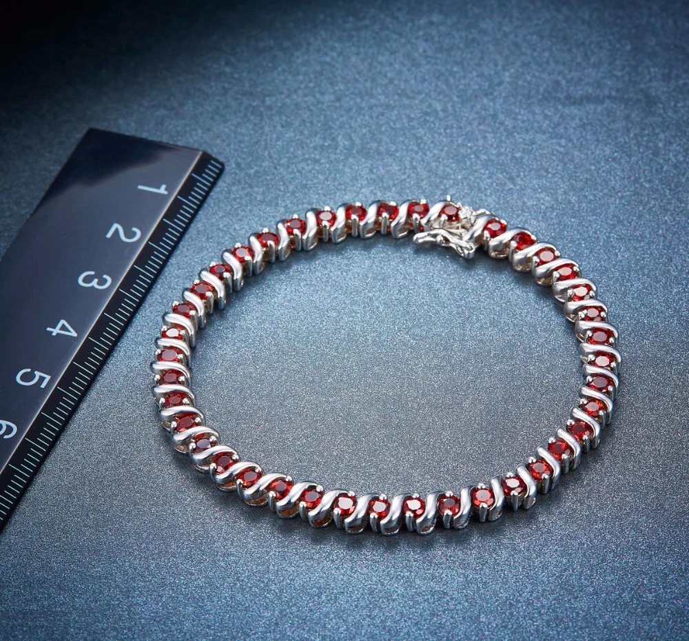 Женский браслет из серебра 925 пробы с натуральным гранатом 7 25 карата|bracelets for|bracelets
