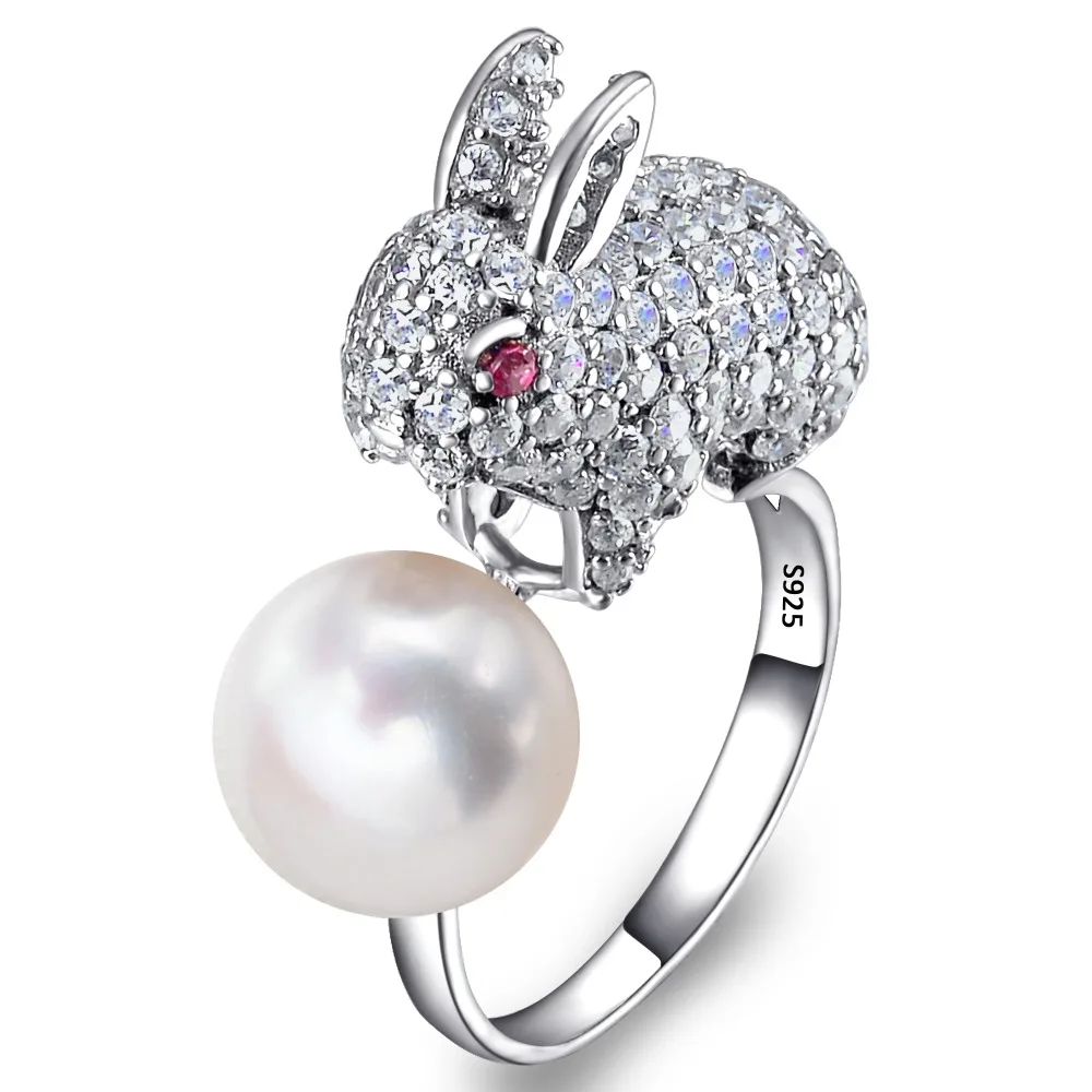 Кольцо с кроликом для женщин кольцо вечеринок из серебра 925 пробы кубическим